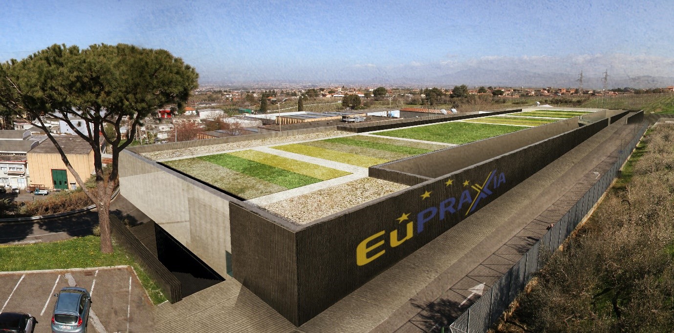 Visualisation of the building of the future EuPRAXIA site located at the INFN-LNF campus in Frascati. (Image: INFN)